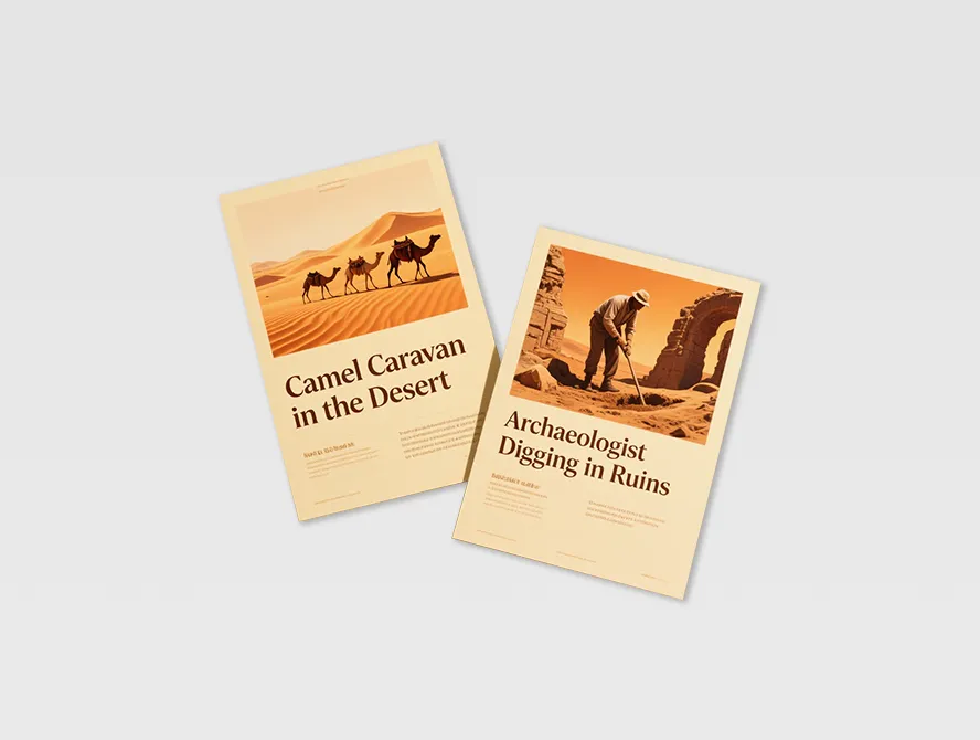 Custom restaurant flyers with bold typography and menu images