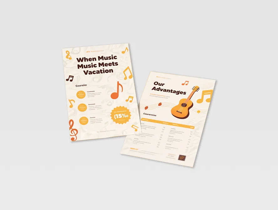 Hand drawn bakery flyers with playful dessert icons