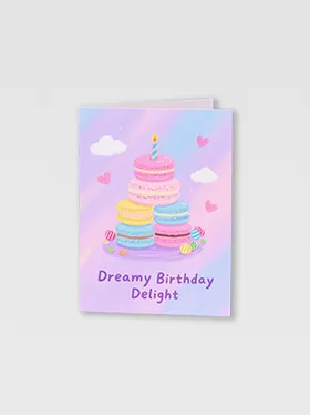 Colorful pastel birthday card with cake and happy birthday text (2)
