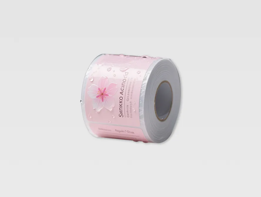 Roll of pink waterproof stickers with delicate floral illustrations