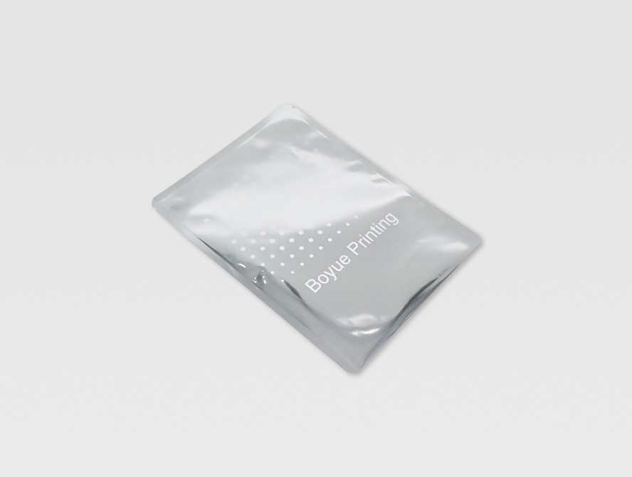 Empty silver foil 3 side seal bag with crimped edge design
