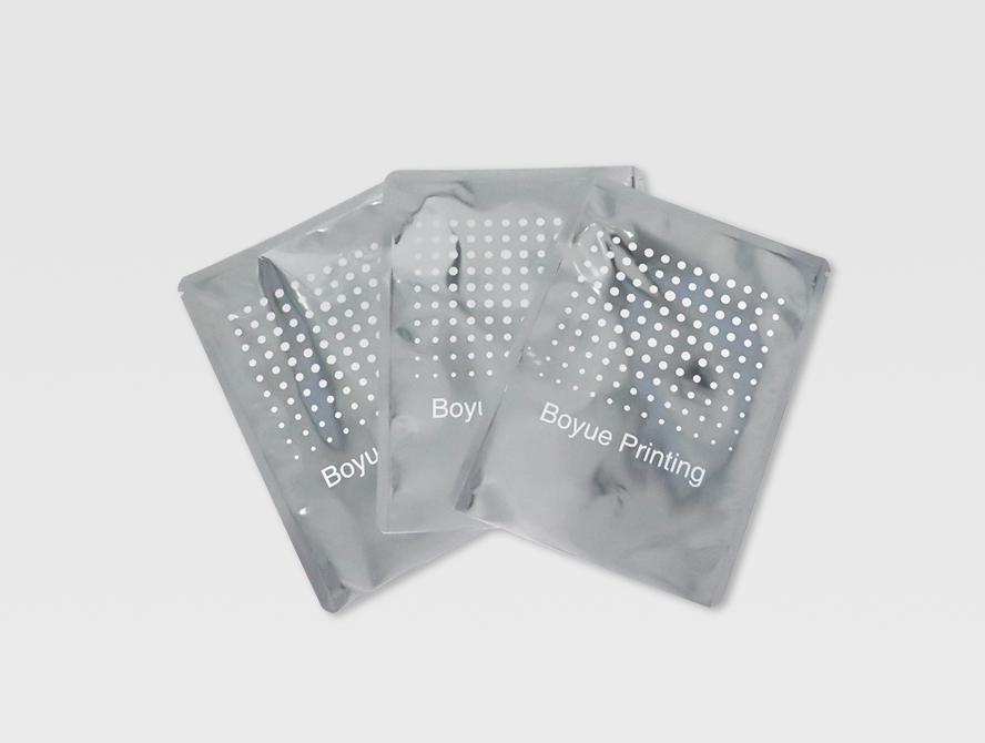 Flat aluminum foil 3 side seal bags with heat seal top and matte finish