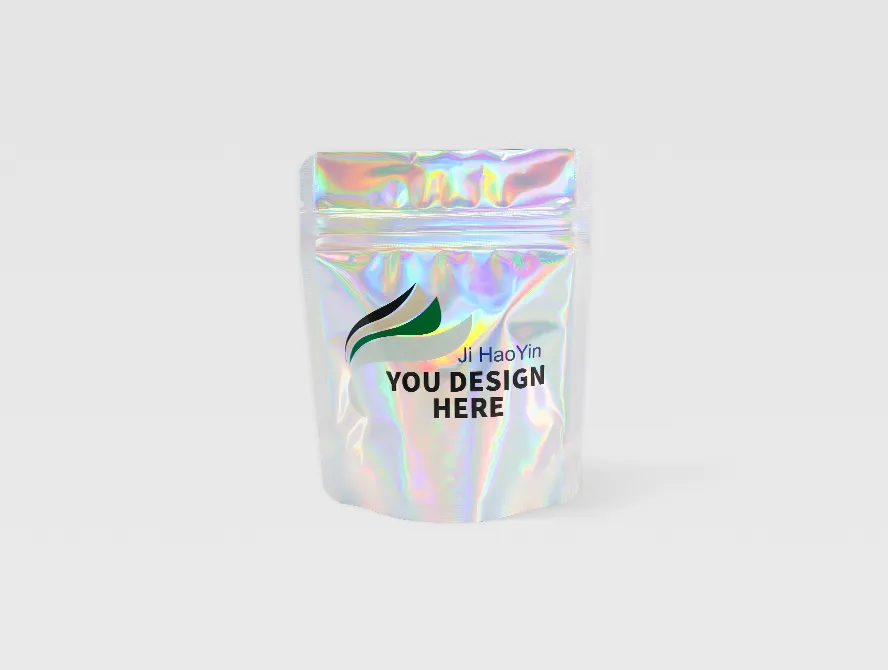 Front view of holographic mylar bag