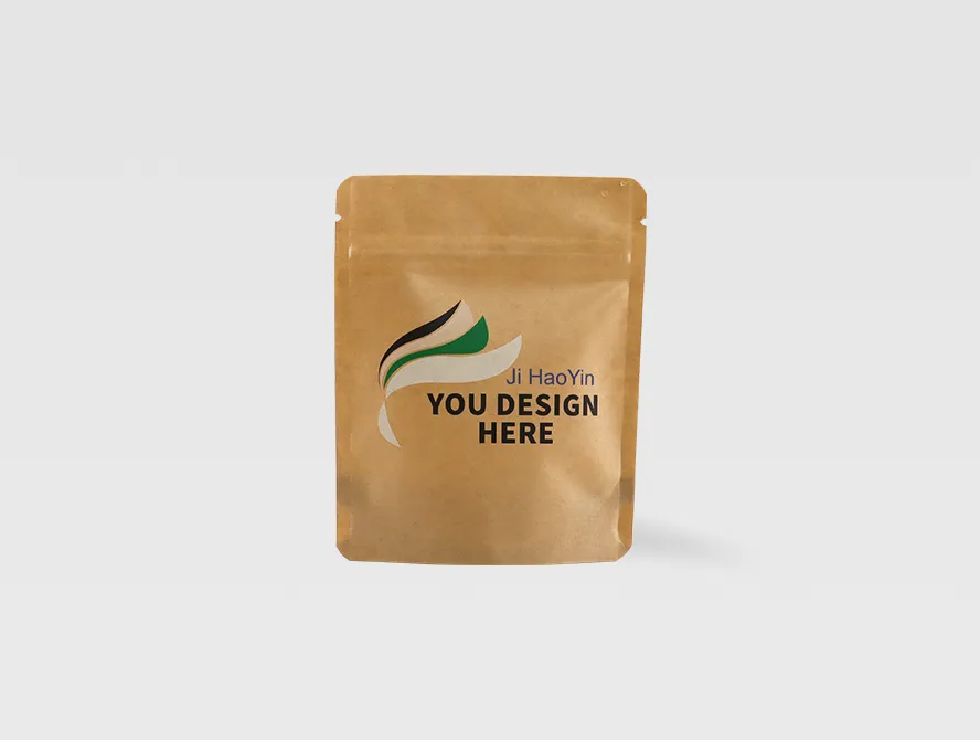 Front view of kraft paper pouch bag