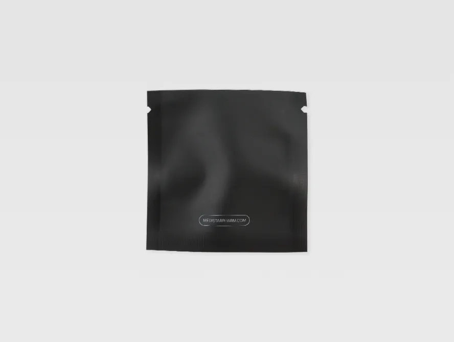 Plain black flat pouch minimal style