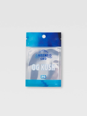 Flat blue mylar bag with transparent window for product visibility (2)
