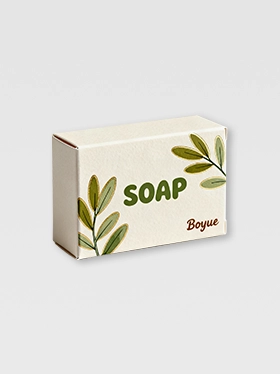 Eco friendly kraft soap box with olive leaf illustration (2)