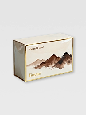 Custom tea box with mountain tea leaf illustration in beige tone (2)