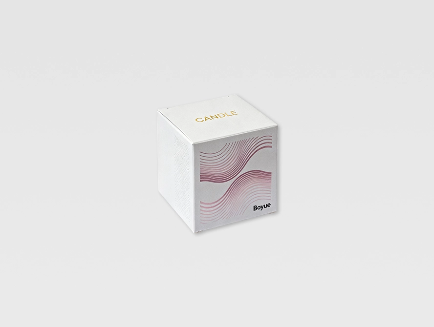 Minimal candle box with abstract mountain illustration