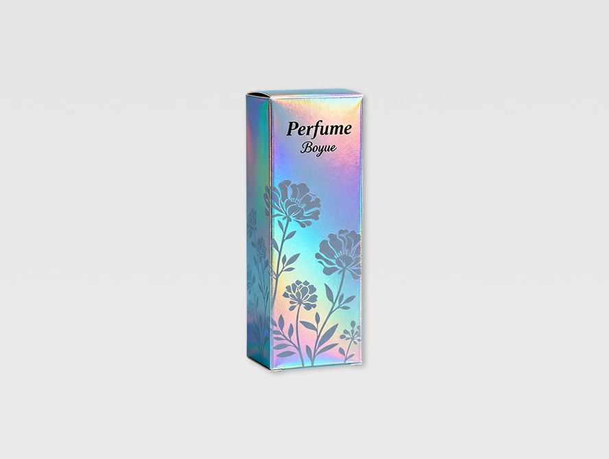 Slim holographic box with cosmic pattern and soft glow
