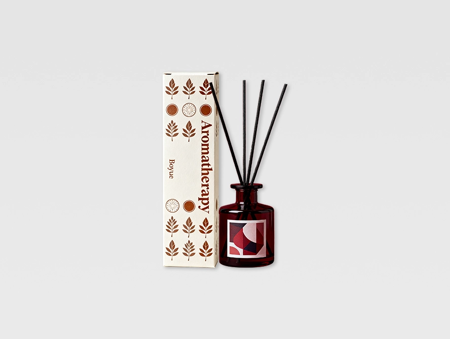 Vertical reed diffuser box with classic chinese calligraphy design