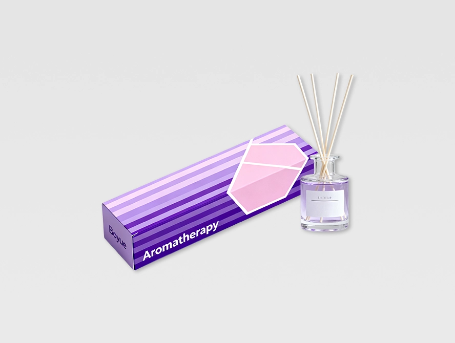 Purple corrugated reed diffuser tube box with elegant spiral pattern