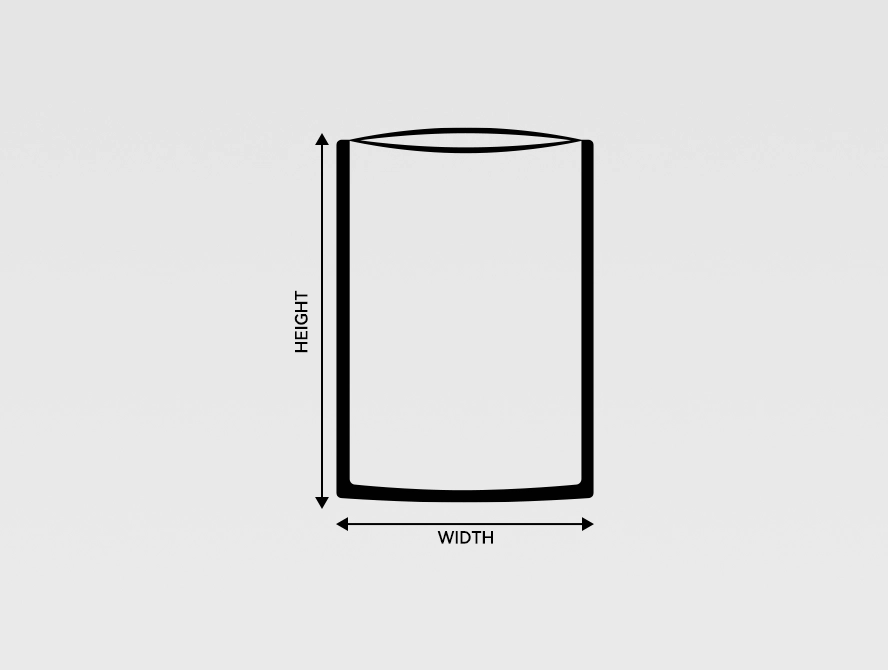 Size guide chart for stand up pouches