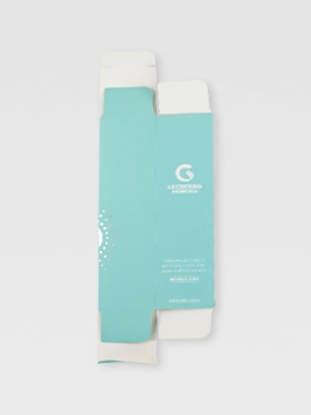 Straight tuck end box with die cut window, standing rear view (2)