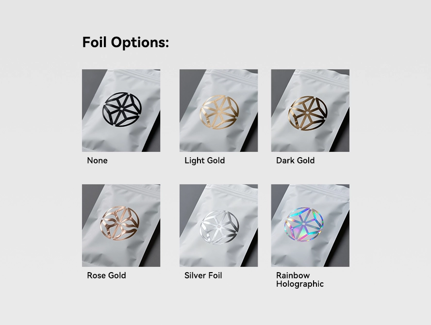 Comparison of different printing effects and finishes on packaging