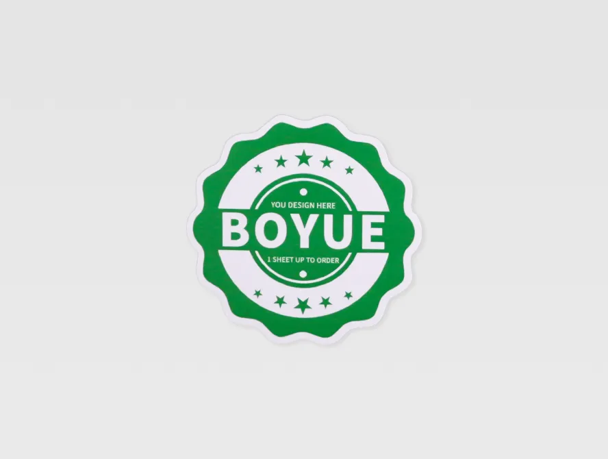 Single circular boyue sticker for brand identity use