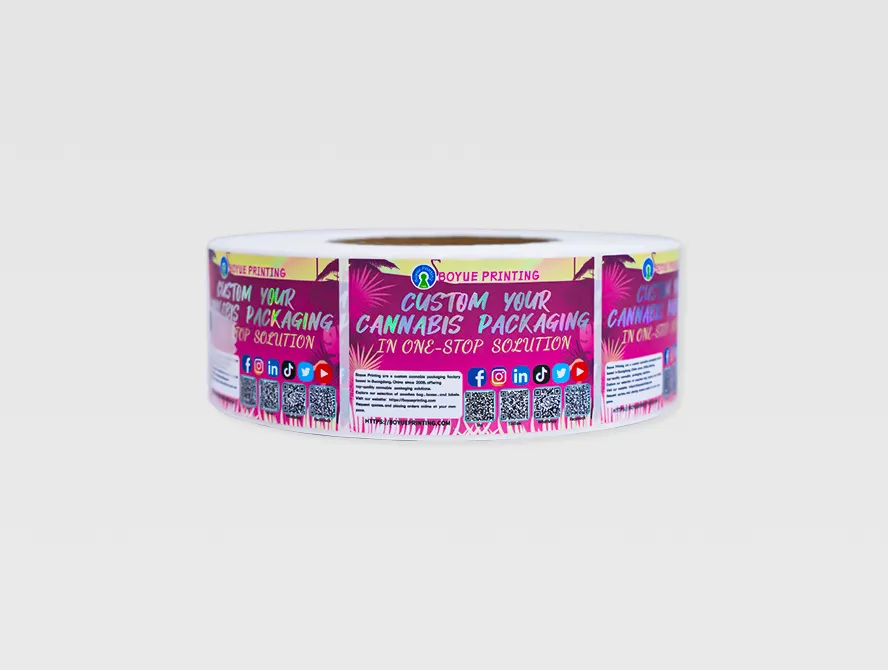 Front view of pre roll label roll