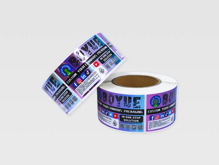 Two rolls of custom pre roll labels