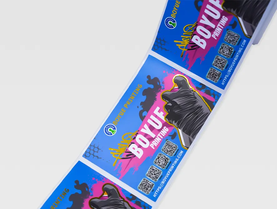 Closeup of custom pre roll labels