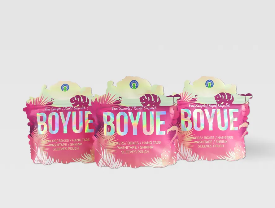 Stacked weed mylar bags with custom print