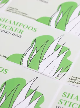 Flat lay shampoo labels stacked together (2)