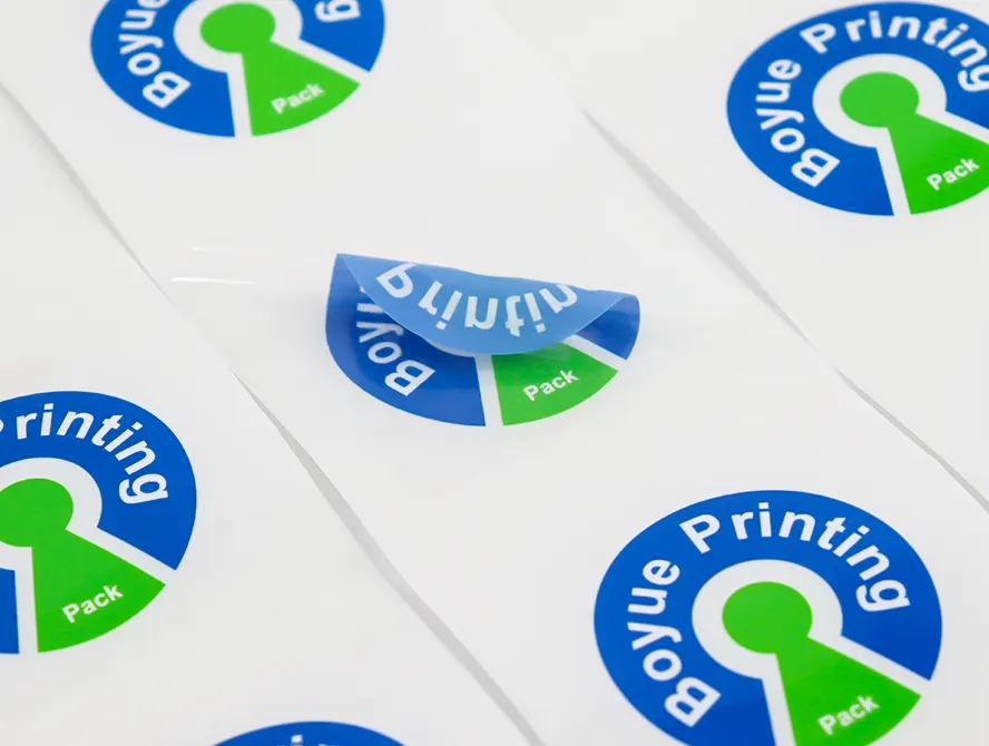 Sheet of custom logo stickers with eco branding style