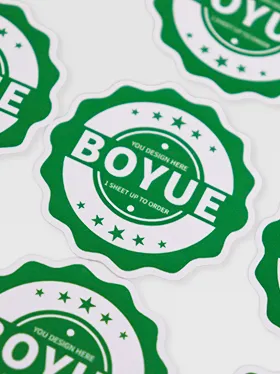 Custom branding stickers with green boyue logo on white background (2)