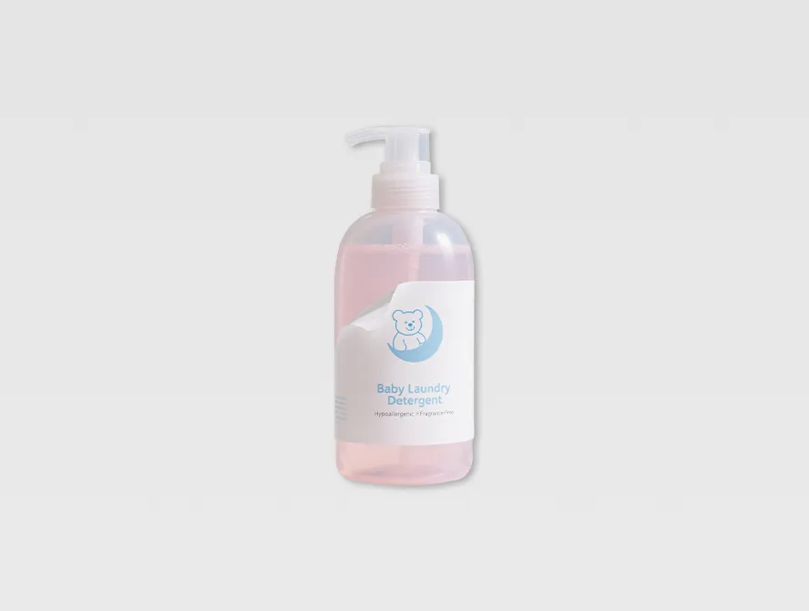 Pink shampoo bottle with custom removable product label