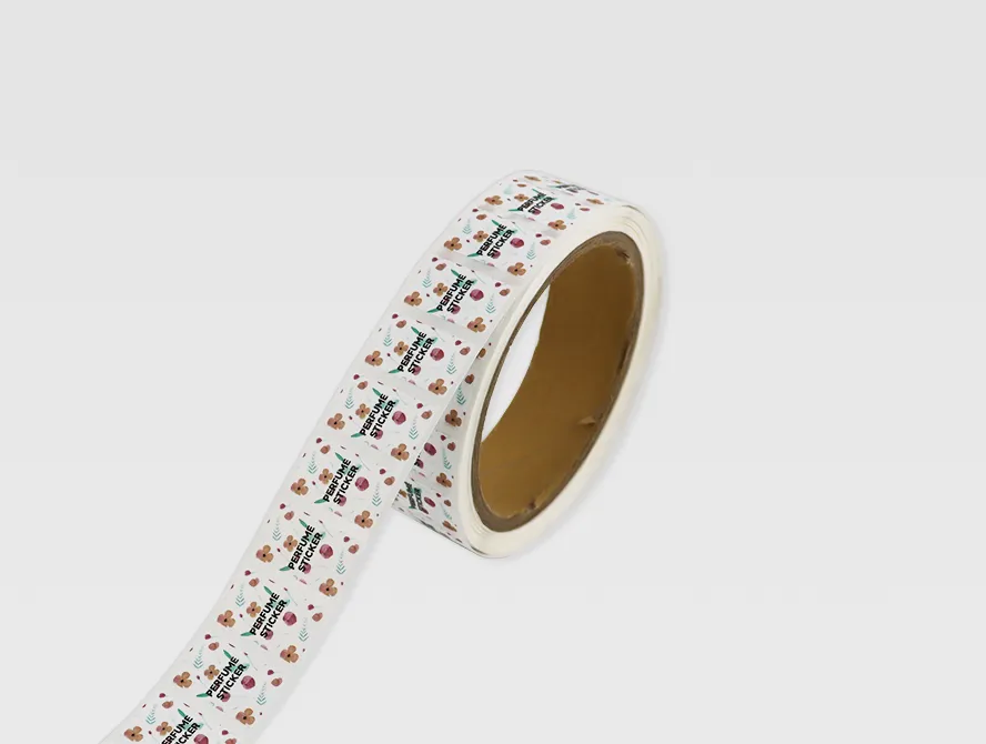 Nail oil label roll with cartoon style artwork