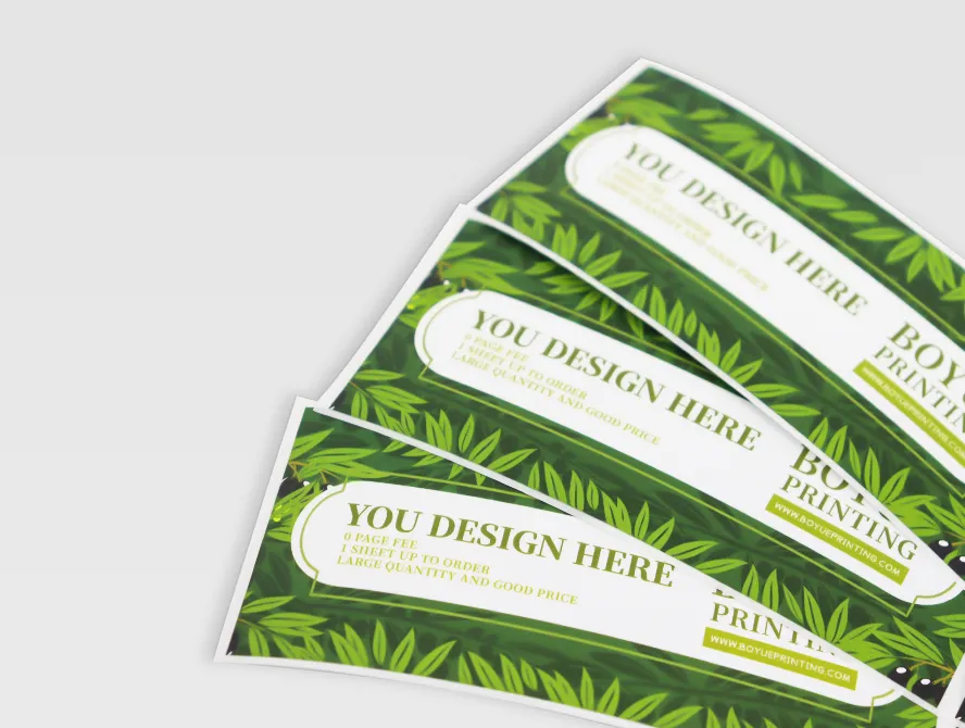 Close up view of printed bottle label roll