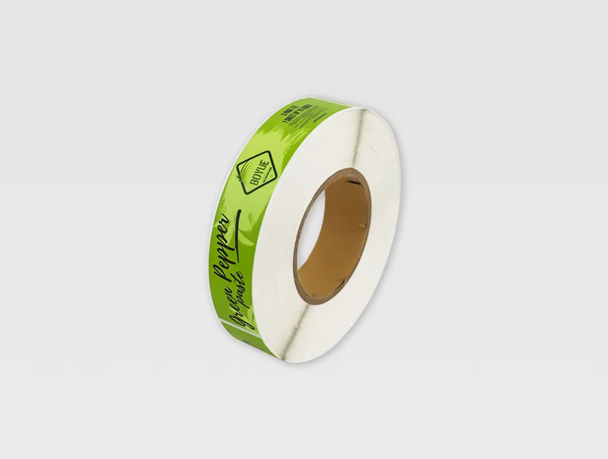 View of roll food labels