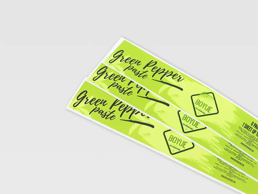 Rectangular food label with product name