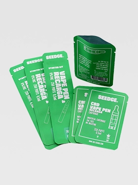 Custom green cannabis flat pouches packaging sample (2)