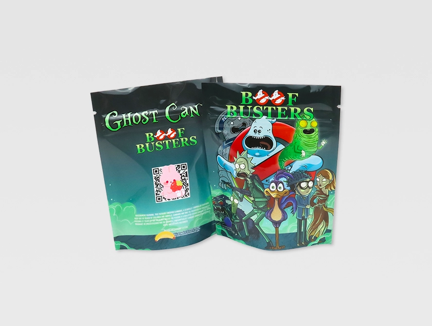 Printed stand up pouch front and back view