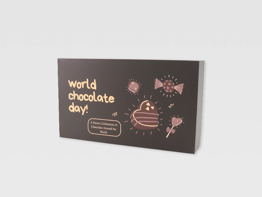 Rectangular two piece rigid box with printed outer shell