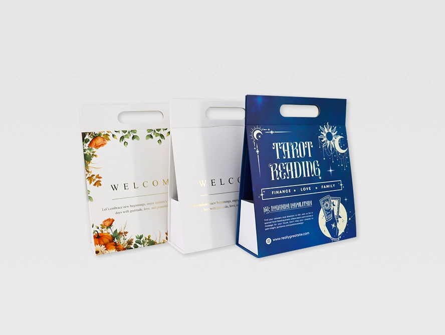 Gable box with built in handle for gift packaging