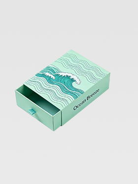 Custom mint green drawer box with ribbon pull for gift packaging (2)